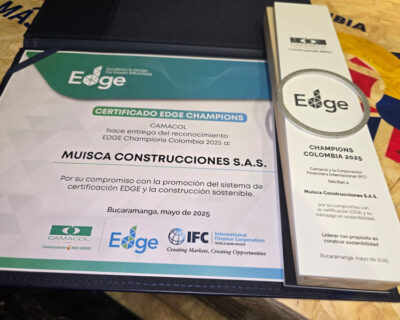 Muisca Construcciones recibe el reconocimiento «Certificado EDGE Champions”