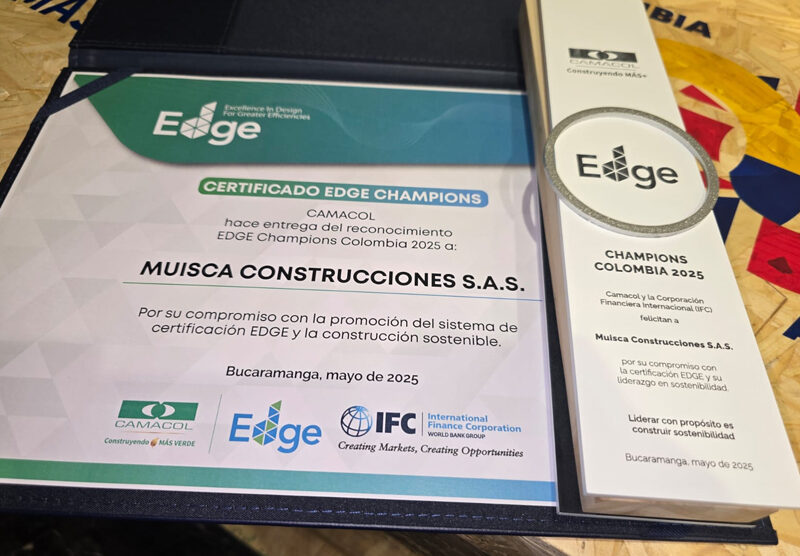 Muisca Construcciones recibe el reconocimiento «Certificado EDGE Champions”